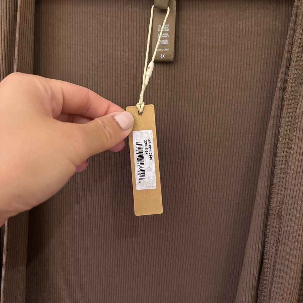 NWT SKIMS Ribbed Brown Cardigan - Picture 2 of 5